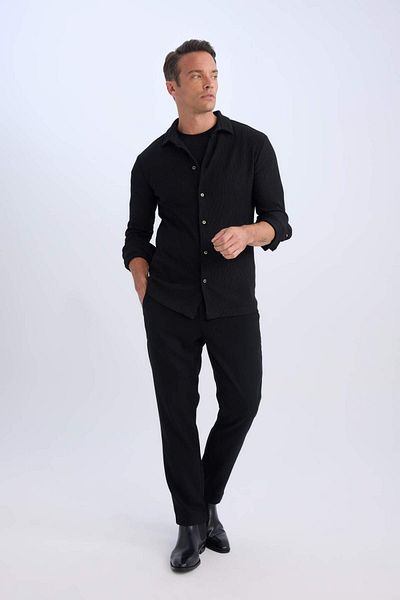 DeFacto Modern Fit Polo Neck Long Sleeve Shirt D3692Ax24Au