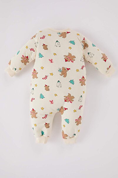 DeFacto 2.5 Tog New Year's Themed Baby Boy Sleeping Bag - Zip-Up, Long Sleeve, Combed Cotton D6506A524Wn