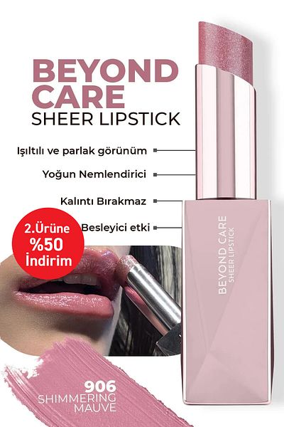 Alix Avien Beyond Care 906 - Bright Lipstick, Shimmering Mauve - Intense Moisturizing Nourishing Effect