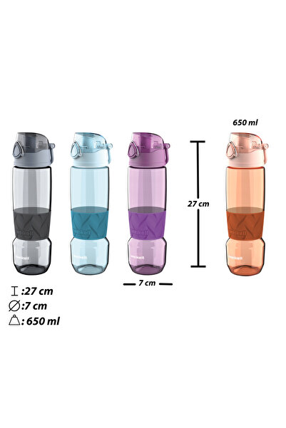 zweikell زجاجة مياه روسو سويتش رويال بلو خالية من مادة BPA سعة 650 مل من تريتان غير قابلة للكسر - زجاجة مياه - غطاء احتياطي