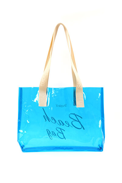 SHAKA Μπλε SHK241 Τσάντα παραλίας, ταξιδιού και πικνίκ με ολόγραμμα εκτύπωσης PVC μονής θήκης