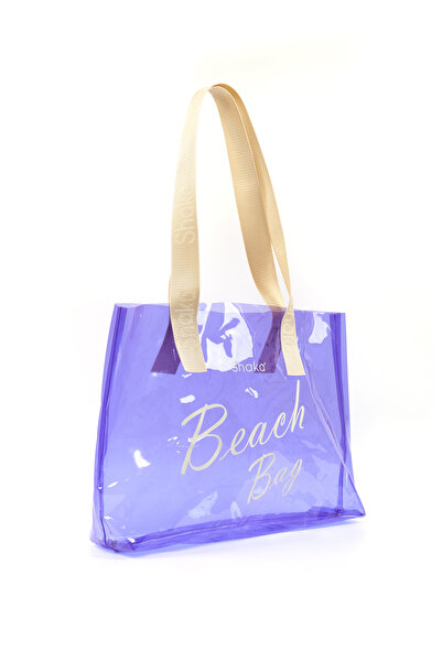 SHAKA Μωβ SHK241 Τσάντα παραλίας, ταξιδιού και πικνίκ με ολόγραμμα εκτύπωσης PVC μονής θήκης