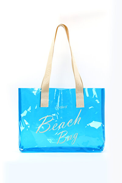 SHAKA Μπλε SHK241 Τσάντα παραλίας, ταξιδιού και πικνίκ με ολόγραμμα εκτύπωσης PVC μονής θήκης