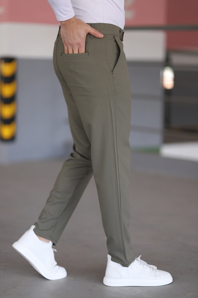 hello7 Erkek Çağla Yeşili Kaliteli Likralı Italyan Kesim Her Ortama Uygun Şık Ve Rahat Kısa Dilli Pantolon