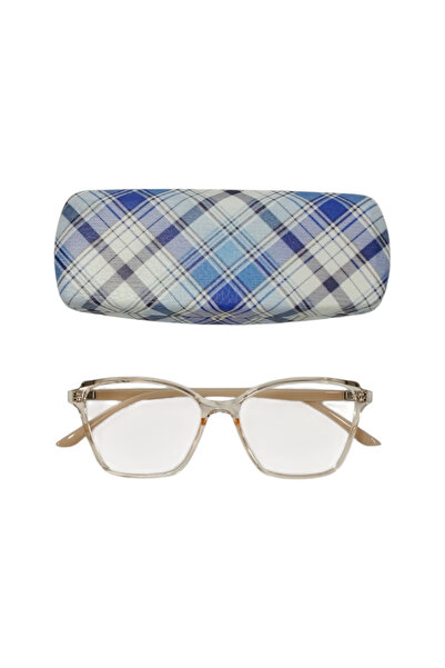 bonjorno aksesuar Овальний футляр для окулярів з візерунком для оптичної оправи (ЖОРСТКИЙ) з серветкою для протирання в подарунок