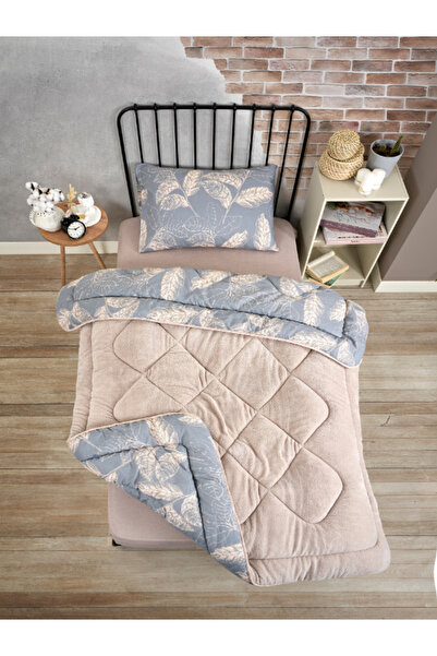 Sudem Home Collection Single Double Sided Luxury Welsoft Elite Quilt Soft Fleece Quilt and Pillow Case Arina Beige