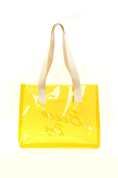 SHAKA Κίτρινη τσάντα παραλίας, ταξιδιού και πικνίκ με ολόγραμμα εκτύπωσης PVC μονής θήκης SHK241