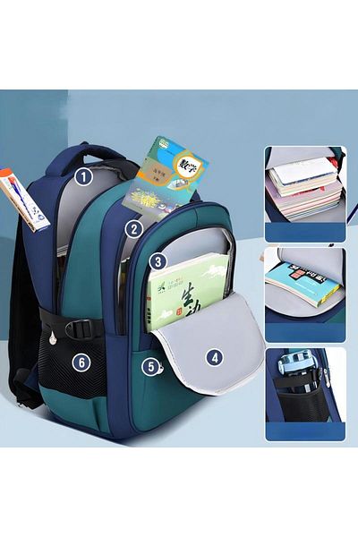 Generic Boy's School Backpack With Pencil Case Waterproof Large Capacity Children's School Bag