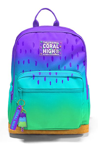 Coral High 23637 Kids Purple Lilac Color Gradient Four Compartment Backpack