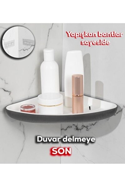 Meralles Raft de colț pentru baie Oyster - Raft de duș adeziv din inox Organizator pentru baie 1 bucată