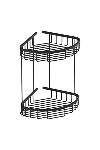 Duxxa Deppot Овален държач за шампоан 19x19 - 2 слоя - Матово черно