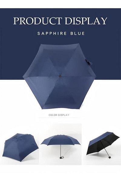 Generic Mini Umbrella, Folding Travel Windproof Sunscreen Umbrella Ultra Light Color 5 Times Umbrella