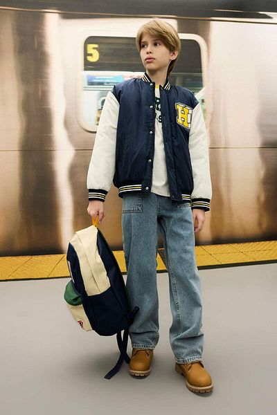 DeFacto Boy Water Repellent College Collar Bomber Coat C5984A824Au
