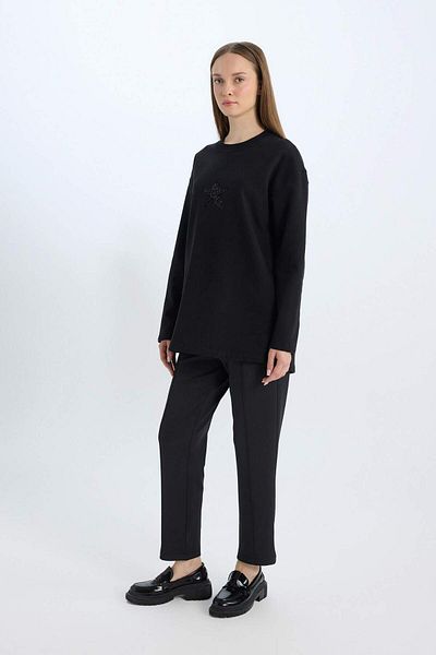 DeFacto Regular Fit Pocketed Skuba Diver Fabric Flexible Waisted Trousers D9029Ax24Wn