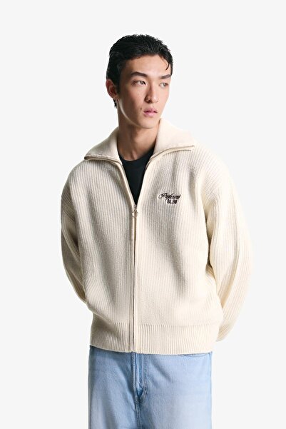 Bershka Nakışlı dokulu fermuarlı sweatshirt