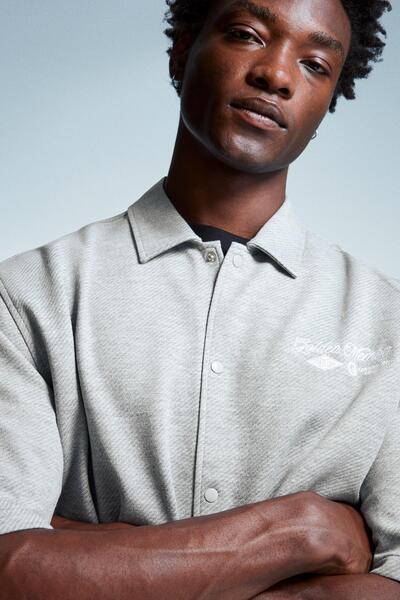 Bershka Kısa kollu işlemeli gömlek