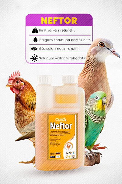 Munich Vet Neftor Kuşlar Için Hırıltı Ve Nefes Ürünün 500 Ml