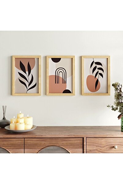 Yurupa Larenda Ahşap Çerçeveli 3'lü Tablo Uv Baskı 25*35 LAR1-B