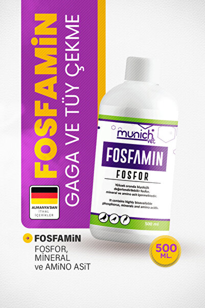 Munich Vet Fosfamin Gagalama ve Tüy Çekmeye Problemi Ürünü 500 ml
