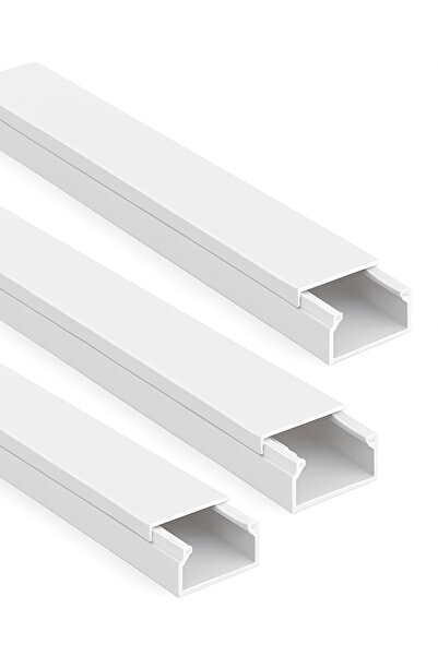Ledarmy 3'lü 2 Metre Kablo Kanalı Seti 25x16mm PVC Yapışkanlı Kolay Montajlı ...