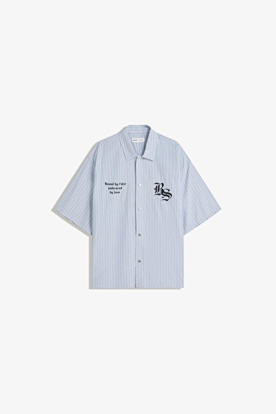 Bershka Kısa kollu nakışlı gömlek