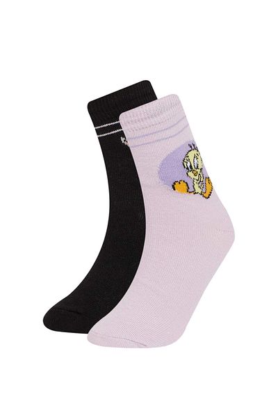 DeFacto Girl's Looney Tunes 2-Piece Cotton Socks D1735A8Ns