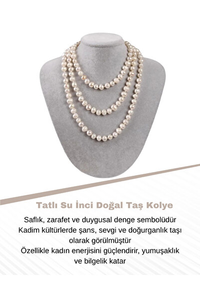 Saff Doğal Taş Sertifikalı Inci Kolye (GERÇEK TATLI SU İNCİSİ) 201709