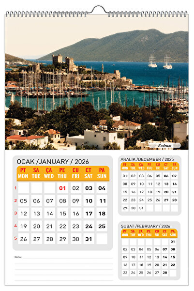 NATURELBASIM 2026 TÜRKİYE MANZARALARI DUVAR TAKVİMİ-PLANLAMALI MODEL SEÇENEĞİ İLE