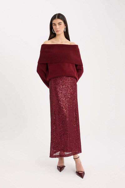DeFacto Πουλόβερ Oversize Wide Fit Off Shoulder E1799AX24WN