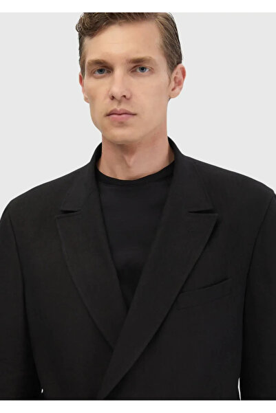 Ramsey Siyah Düz Zeroweight Slim Fit Yün Karışımlı Takım Elbise