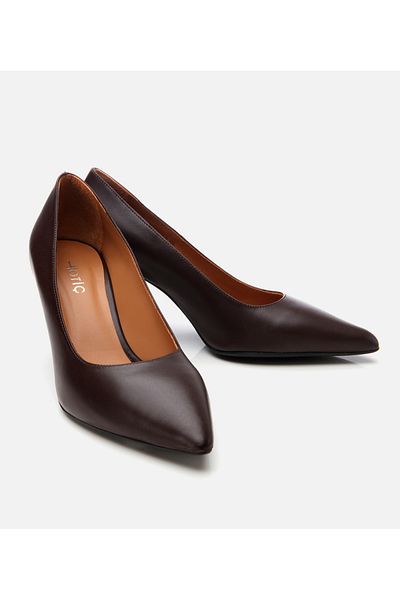 Hotiç Stiletto din piele maro cu talpă flexibilă pentru femei