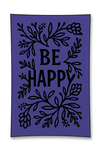 Rugs Modern Halı Mosso Mor Be Happy Yazı Detaylı Dokuma Taban Modern Dekorati...