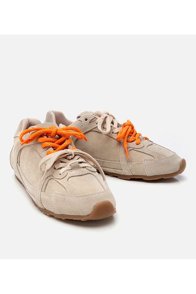 Hotiç Pantofi sport de damă din piele de căprioară bej