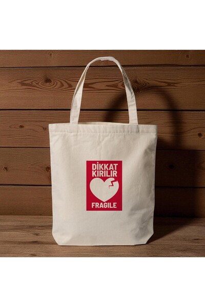 riyaz Attention Breaks Written Cloth Shoulder Bag - Minimal Design, 35X40 cm