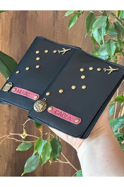 Seda Home Art (Writing Name) Custom Designed Leather Passport Cover Case Passport Holder Travel Wallet