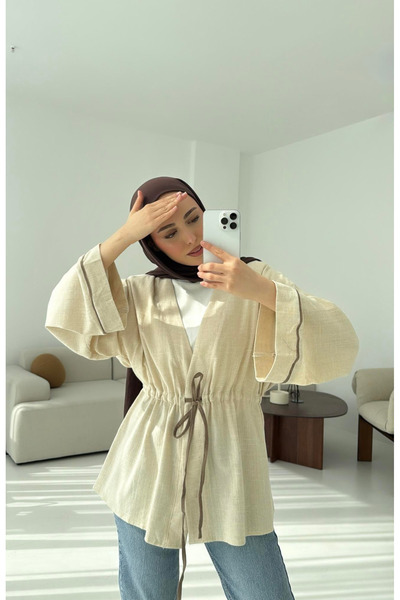 My Blog Přírodní kimono ze 100% bavlny s rukávy - 7493