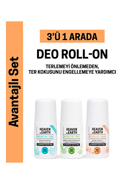 Heaven on Earth 3'1 Arada Deo Roll on Seti/Limon özlü Roll on-Vanilyalı Roll on-Naneli Roll on