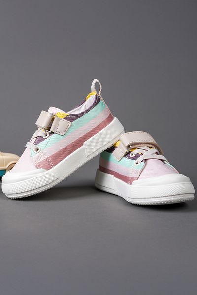 Vicco Elf Model Lighted Baby Girl and Child Linen Beige Sneakers