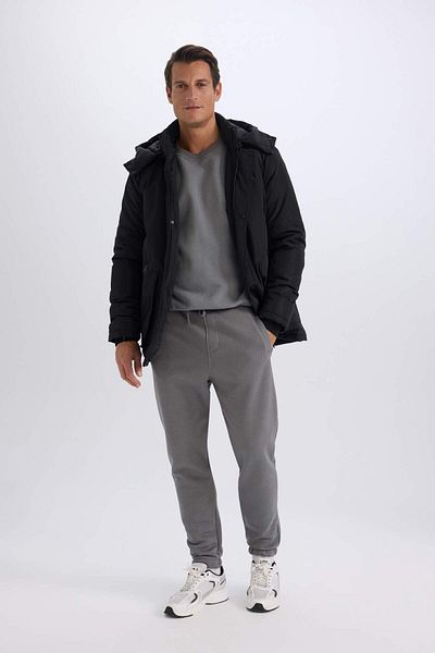 DeFacto Regular Fit Coat Removable Hood Zippered Snap Pocket Coat D5971Ax24Cw