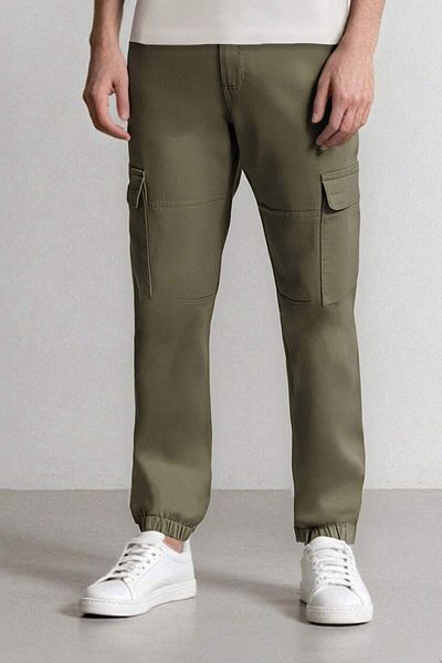 DeFacto Pantaloni Jogger din Gabardină Talie elastică Buzunar cargo Picior elastic E1037ax24wn