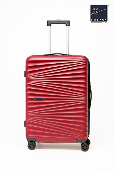 Hayyak Set of 3 Hard Luggage with Carry on & Checked In Travel Bag with Combination Lock , 01- Red