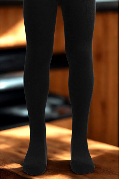 KARDEŞLER ÇORAP Black Girl's Cotton Pantyhose
