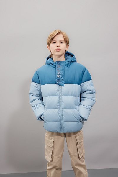 DeFacto Jachetă de puf căptușită cu fleece pentru băiat, cu glugă, cu fermoar, buzunar C5509A824WN