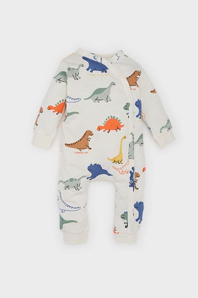 DeFacto Langarm-Strampler mit Dinosaurier-Aufdruck für Babys – E6044A5NS