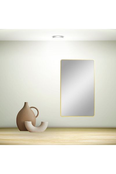 Al Saada Home Wall Mirror, Shatterproof, Gold Frame, 120×60cm