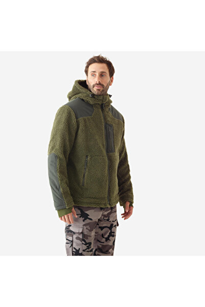 Decathlon Solognac Men's Noiseless Fleece Cardigan - Green - Hunting and Nature Observation - 900