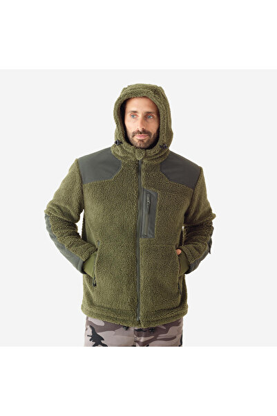 Decathlon Solognac Men's Noiseless Fleece Cardigan - Green - Hunting and Nature Observation - 900