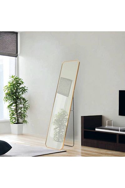 Al Saada Home Floor Mirror with Gold Frame 50-160 cm