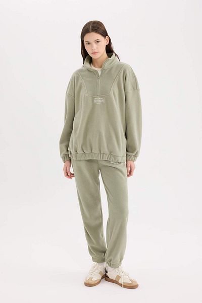DeFacto Pantaloni de sport din lână, cu șireturi, cu talie standard, cu buzunare elastice, imprimate, Y2650AZ24WN