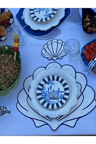 ref crea Perla 2-Piece American Service Ecru-Navy Blue